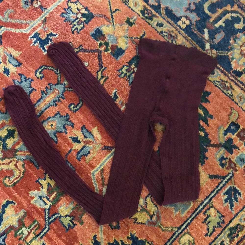 🌸Final Sale🌸 Burgundy Cable Knit Footed Tights